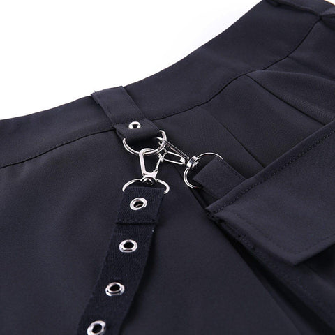 Dark Punk Irregular Pockets Skirt