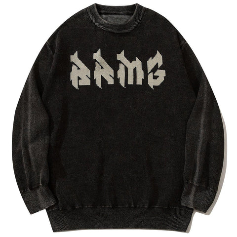 Mechanical Print Washed Sweatshirt
