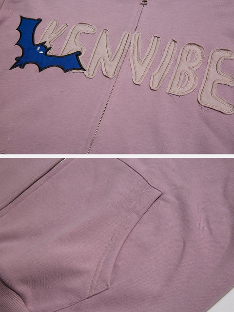 Skeleton Bat Zip Up Hoodie