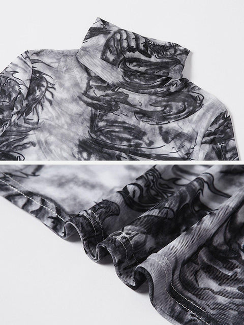 Dragon Pattern Perspective Dress