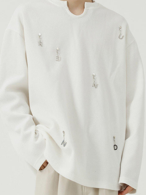 Solid Color Chain Design Sweatshirt