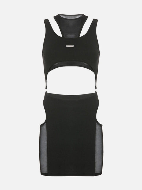 Hollow Mesh Vest Suit