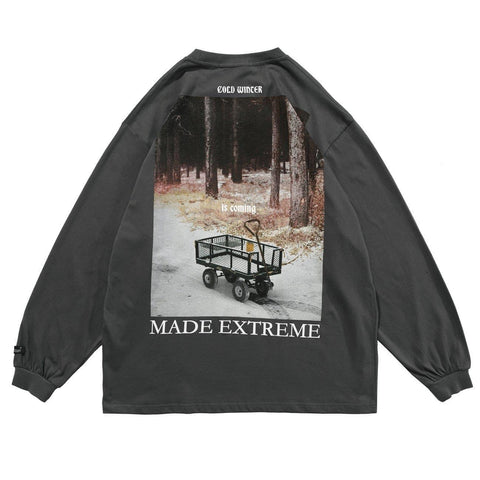 Forest Trailer Print Oversized Sweatshirt