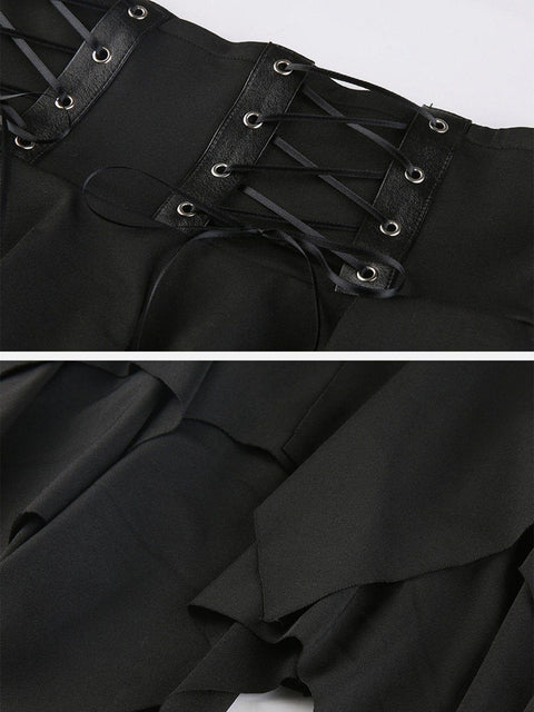 Straps Irregular Skirt