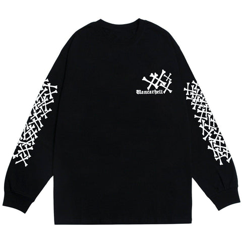 Dark Skull Bones Cotton Oversized Sweatshirt