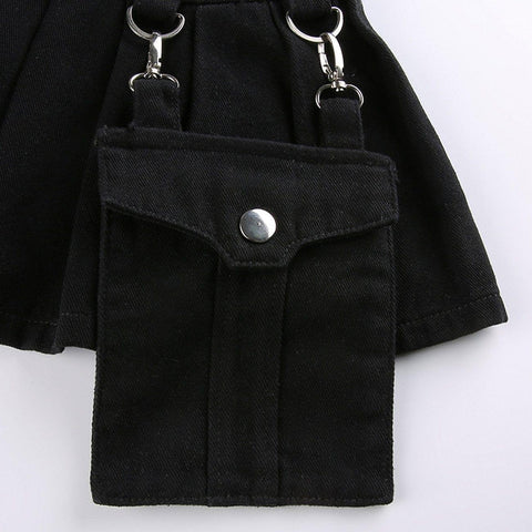Dark Irregular Detachable Rivets Pants