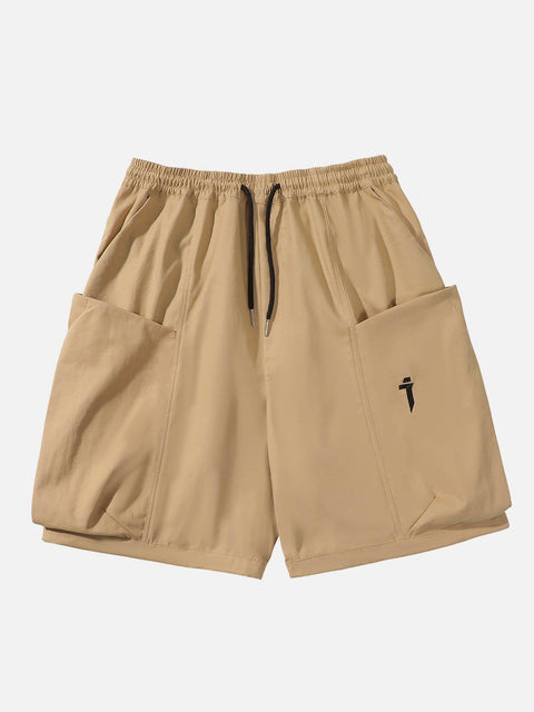 Pockets Embroidery Shorts