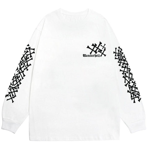 Dark Skull Bones Cotton Oversized Sweatshirt