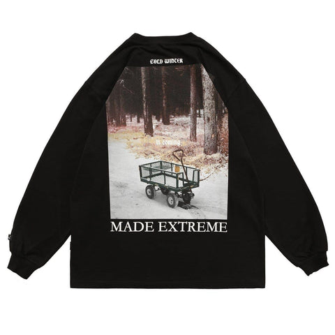 Forest Trailer Print Oversized Sweatshirt