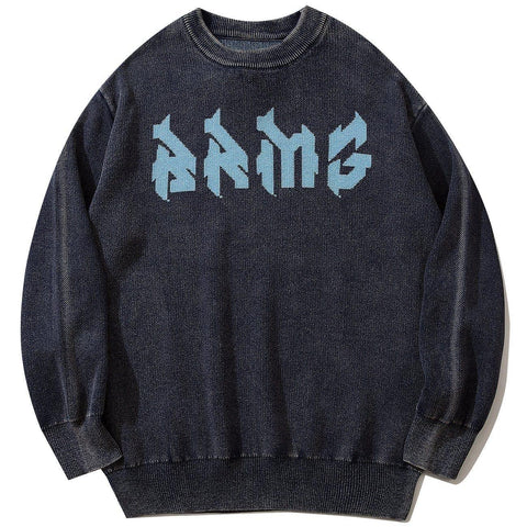 Mechanical Print Washed Sweatshirt
