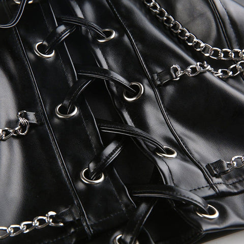 Gothic Chain Straps Hollowout Vest