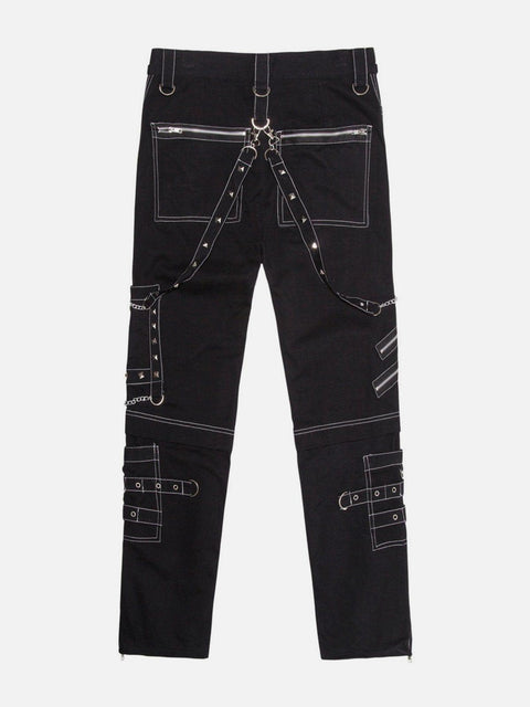 Punk Open Thread Chain Pants