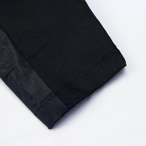 Side Patchwork PU Cargo Pants