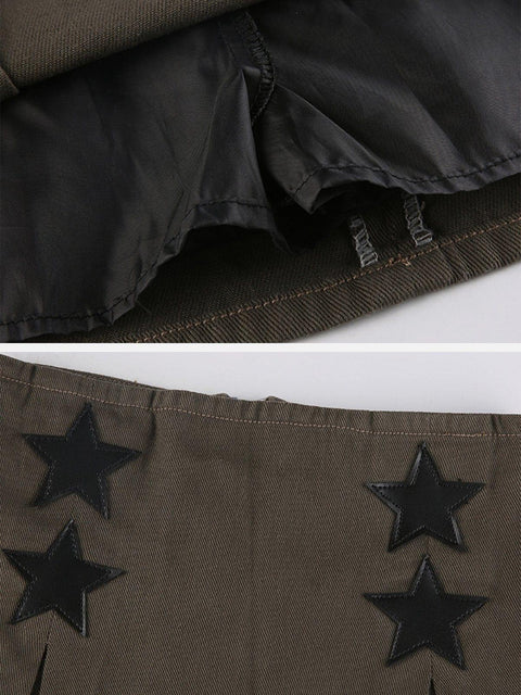 Embroidery Star Folds Skirt
