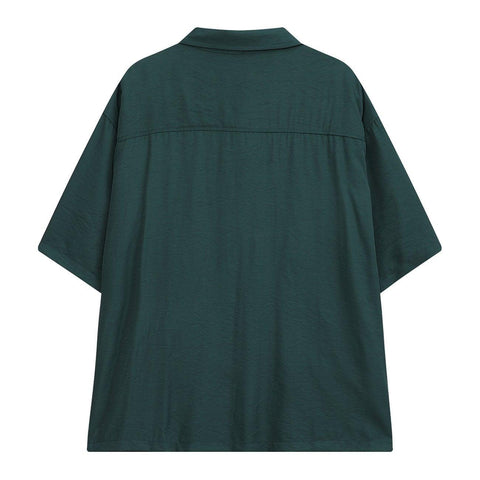 Multi Pockets Zip Up Short Sleeve Shirt