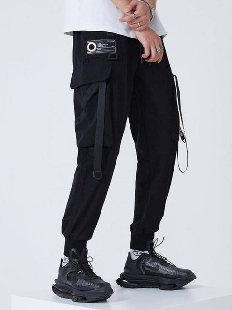 Ribbons Drawstring Function Cargo Pants