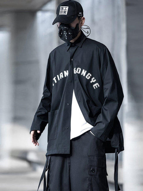 Functional Print Oversize Shirt