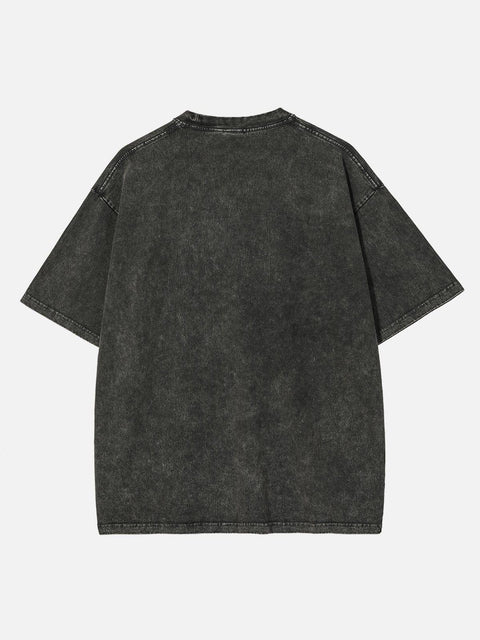 “VIOLENCE” Shadow Ghost Graphic Washed Tee