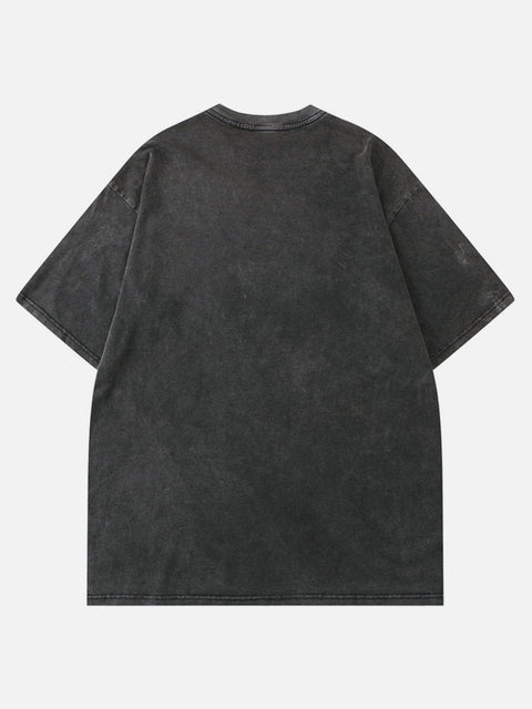 Skull Butterfly Washed Graphic Tee
