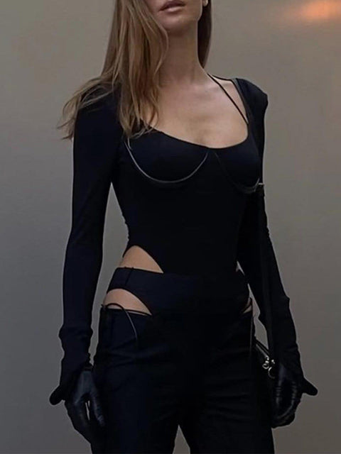 Solid Color Halter Strap Jumpsuit