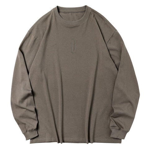 Solid Color Label Embroidery Sweatshirt