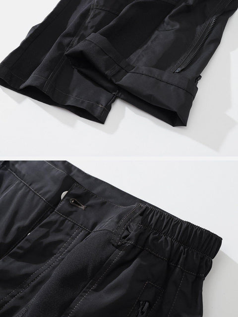 Patchwork Zip Up Straight Cargo Pants