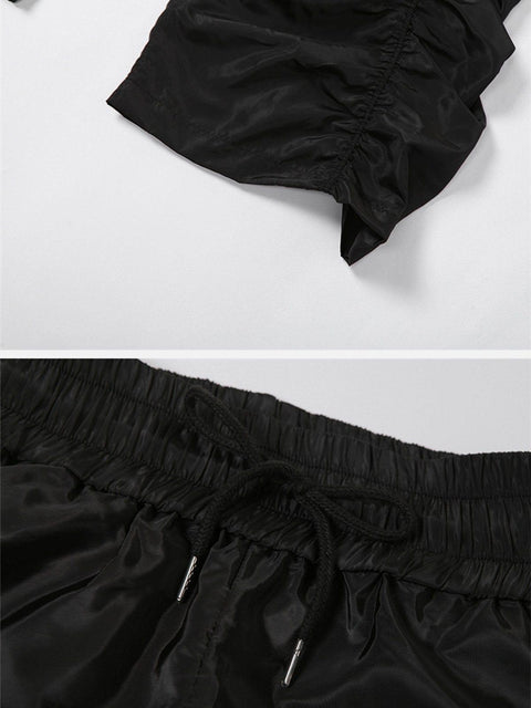 Smocked Loose Tie Casual Pant
