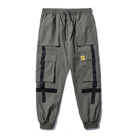 Multi Pockets Ribbons Cargo Pants