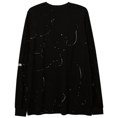 Splash Ink Necklace Letters Print Sweatshirt