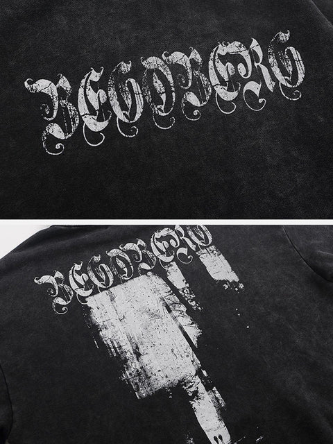 Washed Dark Woods Pattern Hoodie