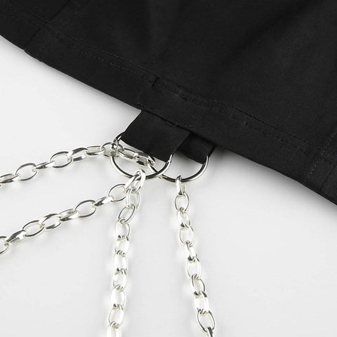 Sexy Punk Chain Crop Sling Vest