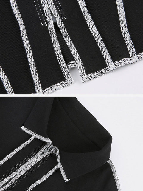 Sewing Thread Long Sleeve T Shirts