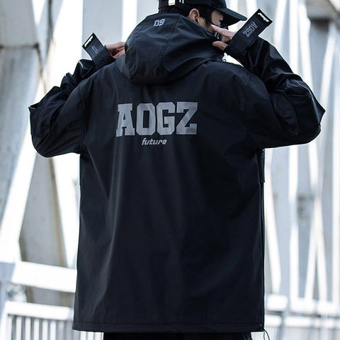 Half Zip Ninja Functional PU Hooded Jacket