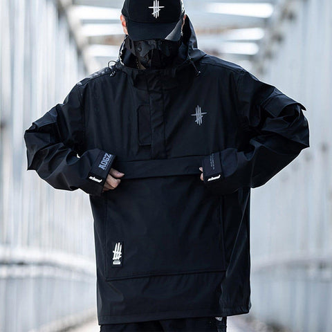 Half Zip Ninja Functional PU Hooded Jacket