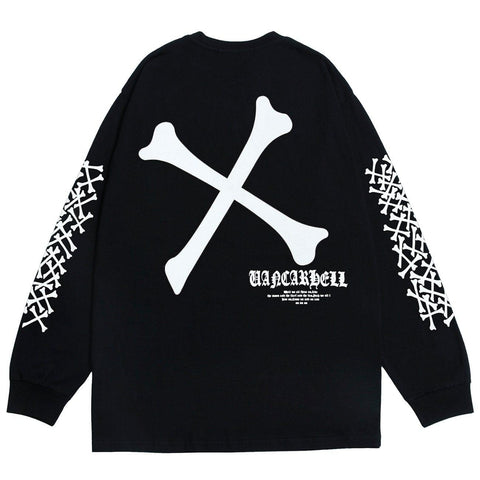 Dark Skull Bones Cotton Oversized Sweatshirt