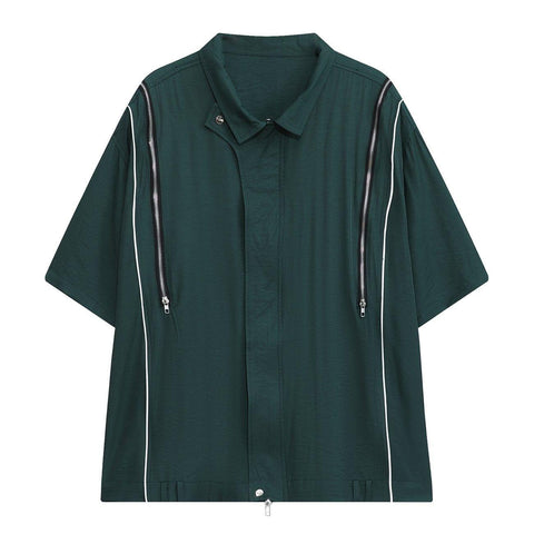 Multi Zip Up Short Sleeve Shirt