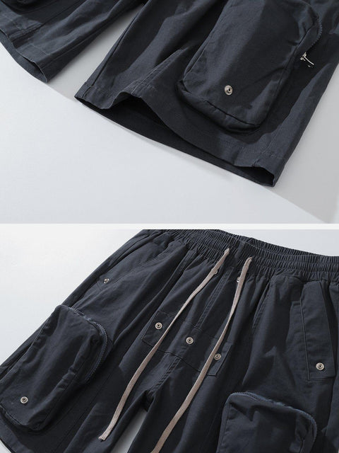 Multi Pockets Zip Up Shorts