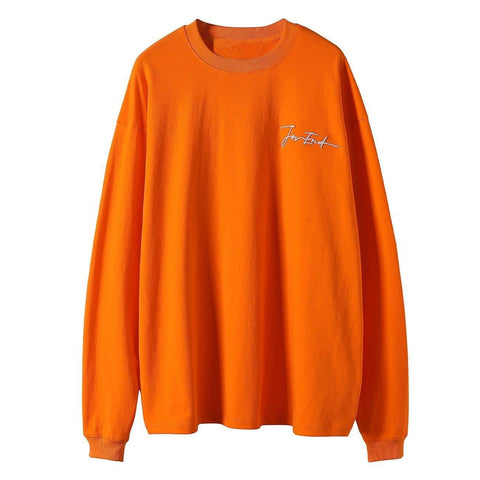 Solid Color Embroidery Sweatshirt