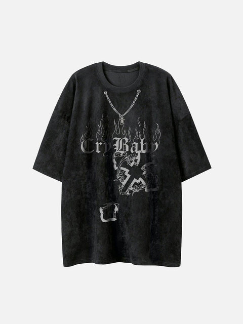 Flame Cross Graphic Tee