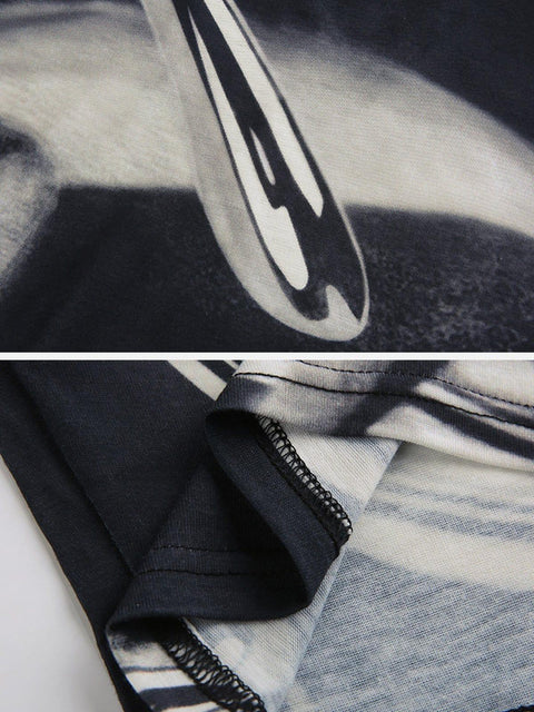 Abstract Droplet Print T Shirt
