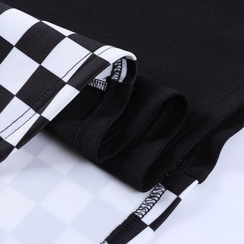 Dark Patchwork Checkerboard Skirt