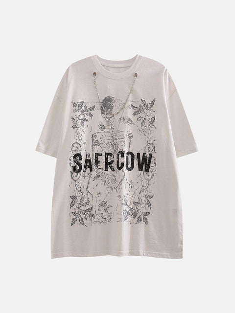 Skull Letter Chain Tee