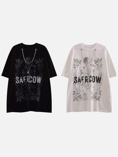 Skull Letter Chain Tee