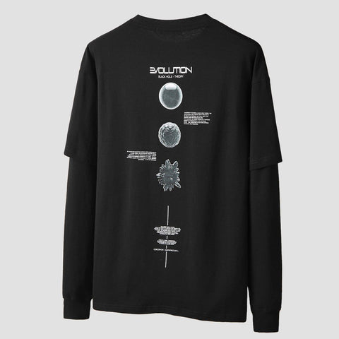 Fake Two Cell Evolution Print Sweatshirt