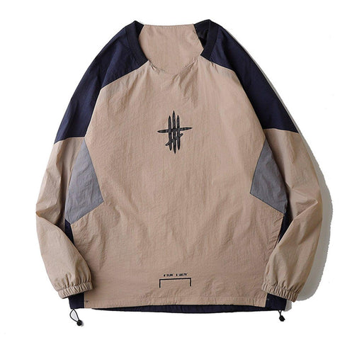 Function Patchwork Print Sweatshirt