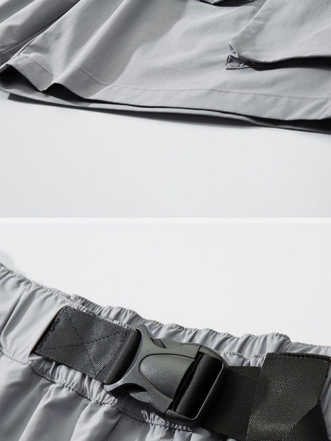Personalized Belt Multi Pockets Shorts