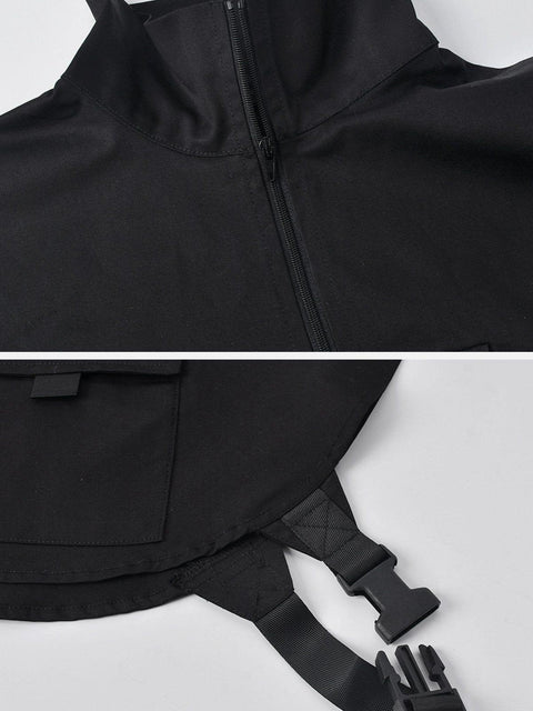Zipper Buckle Cargo Vest