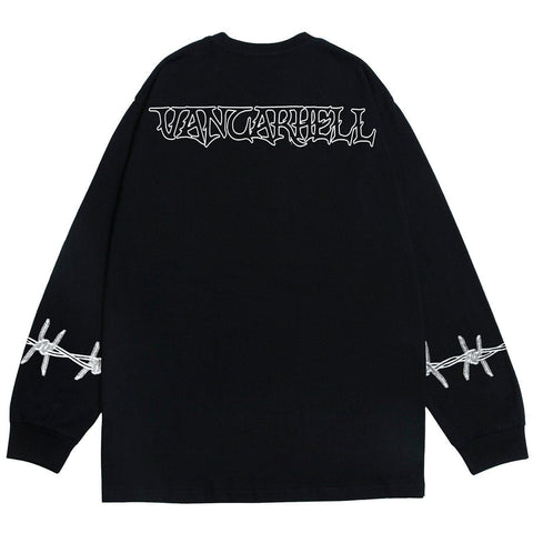 Thorn Fire Flame Cotton Oversized Sweatshirt