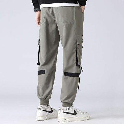 Multi Pockets Ribbons Cargo Pants