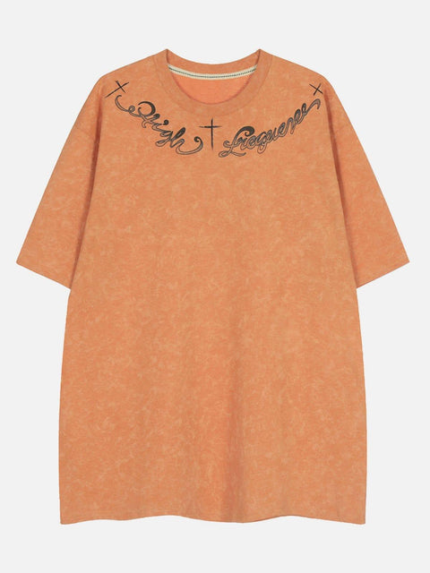 Washed Cross Letters Graphic Tee